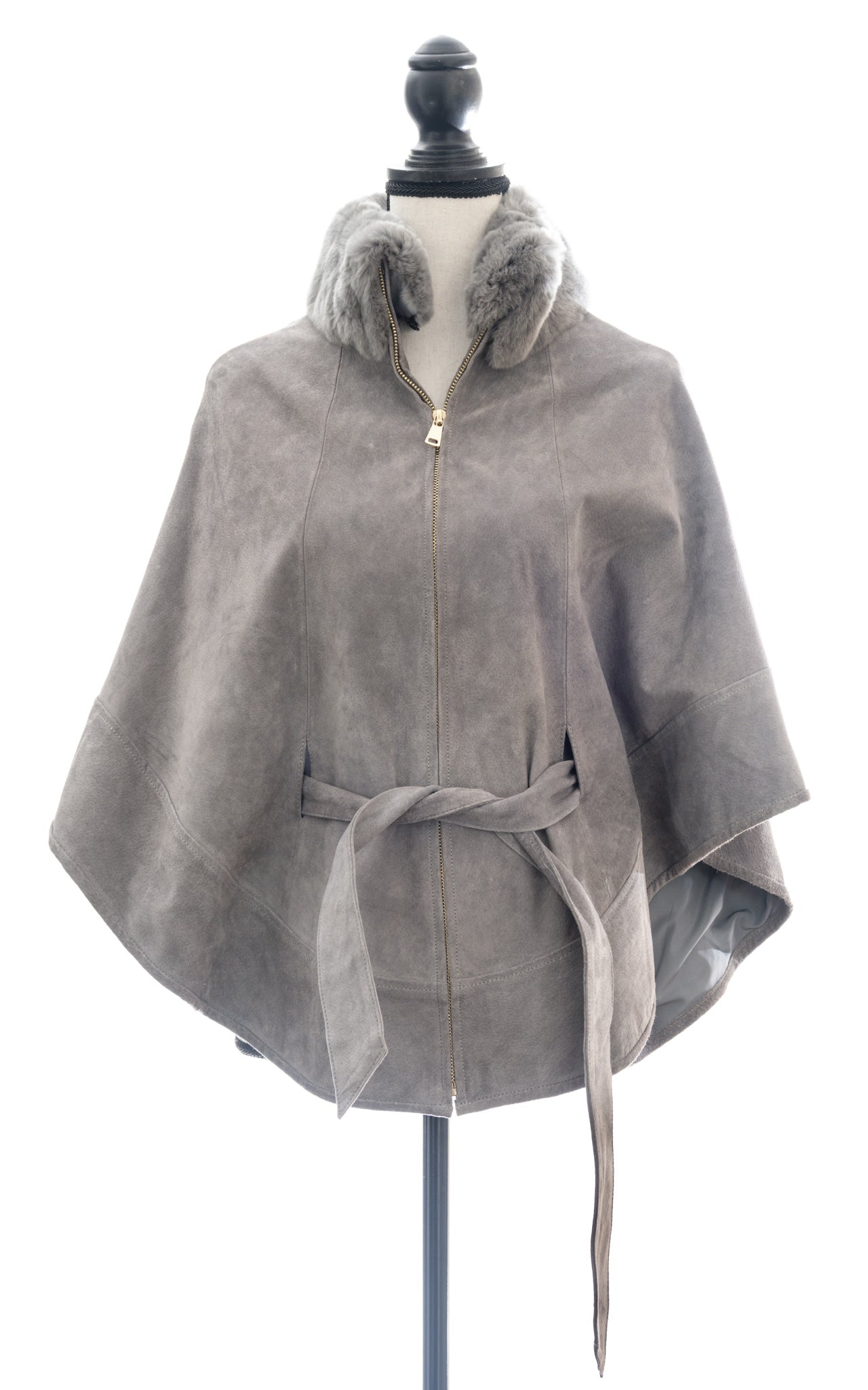 Zippered Poncho with Detachable Collar, One Size – David Hunt Furs and Leathers, Inc.
